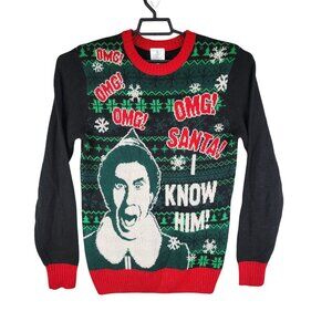 Unisex Elf Movie "I Know Him" Ugly Christmas Sweater Long Sleeve Crew Neck M